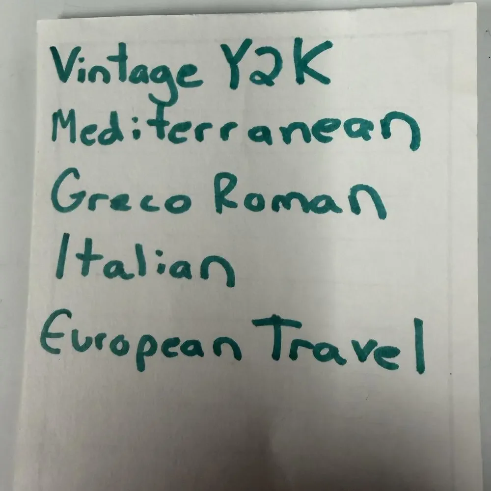 Vintage Y2K Roma Square Scarf 38x39 Mediterranean Greco Roman Italian European